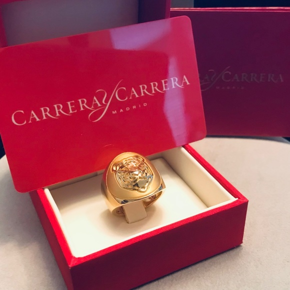 Unisex 🇪🇸 Carrera y Carrera 18K Gold Fiera Tiger Signet Ring - Picture 3 of 16